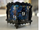 Pyxis box for communion wafers, bronze cloisonné enamel Limoges, Bible figures, 19th century