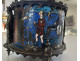 Pyxis box for communion wafers, bronze cloisonné enamel Limoges, Bible figures, 19th century