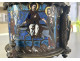 Pyxis box for communion wafers, bronze cloisonné enamel Limoges, Bible figures, 19th century