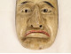 Noh theater mask, polychrome wood, demon man, Gigaku Obeshimi, Japan, 19th century