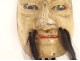 Noh theater mask, polychrome wood, demon man, Gigaku Obeshimi, Japan, 19th century