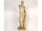 Grande sculpture plâtre atelier écorché Houdon homme nu anatomie XIXème