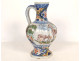 Dutch Delftware pitcher/jug with deer, village flowers, 18th century