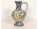 Dutch Delftware pitcher/jug with deer, village flowers, 18th century