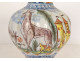 Dutch Delftware pitcher/jug with deer, village flowers, 18th century