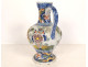 Dutch Delftware pitcher/jug with deer, village flowers, 18th century
