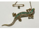 Victorian lizard salamander brooch in 14K gold with diamonds, emeralds, and rubies, 19th century
