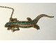 Victorian lizard salamander brooch in 14K gold with diamonds, emeralds, and rubies, 19th century