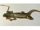 Victorian lizard salamander brooch in 14K gold with diamonds, emeralds, and rubies, 19th century