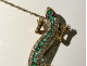 Victorian lizard salamander brooch in 14K gold with diamonds, emeralds, and rubies, 19th century