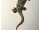 Victorian lizard salamander brooch in 14K gold with diamonds, emeralds, and rubies, 19th century