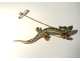 Victorian lizard salamander brooch in 14K gold with diamonds, emeralds, and rubies, 19th century