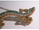 Victorian lizard salamander brooch in 14K gold with diamonds, emeralds, and rubies, 19th century