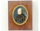 Miniature painted portrait of a clergyman, wooden frame, early 19th century