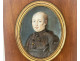 Miniature painted portrait of a clergyman, wooden frame, early 19th century