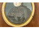 Miniature painted portrait of a clergyman, wooden frame, early 19th century