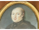 Miniature painted portrait of a clergyman, wooden frame, early 19th century