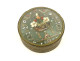 Small round cardboard flower box under glass, romantic 19th century