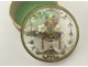 Small round cardboard flower box under glass, romantic 19th century