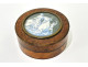 Round box with magnifying glass, miniature amboyna, abduction in Europe, J. Lalande, 19th century