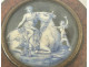 Round box with magnifying glass, miniature amboyna, abduction in Europe, J. Lalande, 19th century