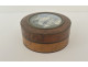 Round box with magnifying glass, miniature amboyna, abduction in Europe, J. Lalande, 19th century