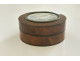 Round box with magnifying glass, miniature amboyna, abduction in Europe, J. Lalande, 19th century