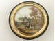 Round box with miniature tortoiseshell landscape depicting shepherdesses and a romantic waterfall, 19th century 