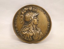 Gilt bronze medal in the Sun King Louis XIV France 20th