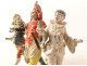 Small sculpture group of Carnival Pierrot figures, polychrome lead, 19th century