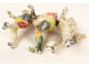 Small sculpture group of Carnival Pierrot figures, polychrome lead, 19th century
