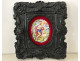 Oval painted enamel plaque from Limoges, portrait of Saint John the Baptist with a lamb, 18th century