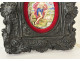 Oval painted enamel plaque from Limoges, portrait of Saint John the Baptist with a lamb, 18th century