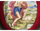 Oval painted enamel plaque from Limoges, portrait of Saint John the Baptist with a lamb, 18th century