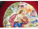 Oval painted enamel plaque from Limoges, portrait of Saint John the Baptist with a lamb, 18th century