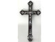 Cross, crucifix, wood, mother-of-pearl, marquetry, flowers, Vietnam, Indochina, 19th century