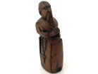 Tabatière licencieuse érotique bois sculpté moine priant Art Populaire XIXè