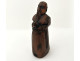 Erotic snuffbox, carved wood depicting a praying monk, 19th century folk art