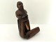 Erotic snuffbox, carved wood depicting a praying monk, 19th century folk art