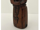 Erotic snuffbox, carved wood depicting a praying monk, 19th century folk art