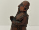 Erotic snuffbox, carved wood depicting a praying monk, 19th century folk art