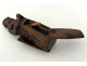 Erotic snuffbox, carved wood depicting a praying monk, 19th century folk art