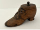 Snuffbox, carved wooden box, shoe, shoe knot, Folk Art, 19th century