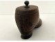 Snuffbox, carved wooden box, shoe, shoe knot, Folk Art, 19th century