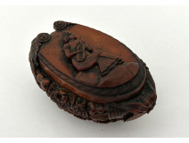 Snuffbox, corozo, musician, flowers, grotesque head, sailor, convict, 19th century