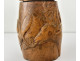 Small wooden snuffbox, carved with a deer, dog, and rabbit design, from the Aisne region, 20th century.