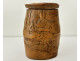 Small wooden snuffbox, carved with a deer, dog, and rabbit design, from the Aisne region, 20th century.