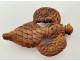 Small corozo tobacco shaker carved with a winged mermaid caryatid, 19th century