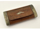Snuffbox, wooden and metal box with foliage motif, Folk Art, 19th century
