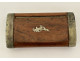 Snuffbox, wooden and metal box with foliage motif, Folk Art, 19th century